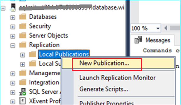 Database migration from Managed Instance to SQL Server with transactional replication